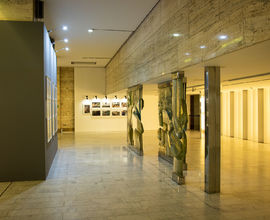 Social (travertine) hall on the ground floor of the building